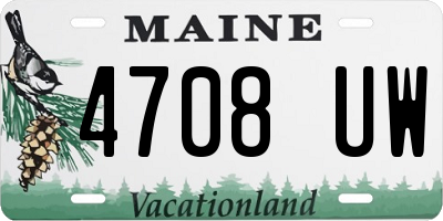 ME license plate 4708UW