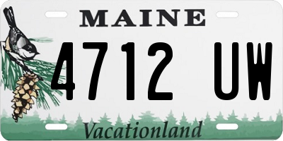 ME license plate 4712UW