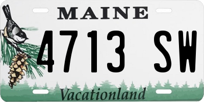 ME license plate 4713SW
