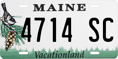 ME license plate 4714SC