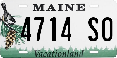 ME license plate 4714SO