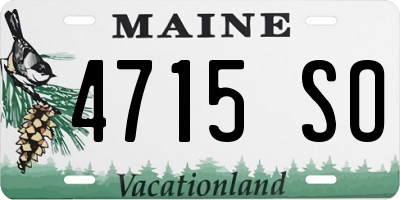 ME license plate 4715SO