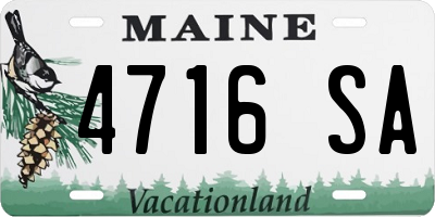 ME license plate 4716SA