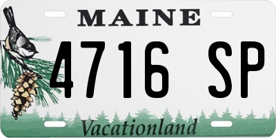 ME license plate 4716SP