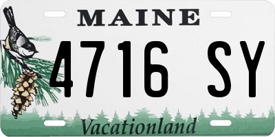 ME license plate 4716SY