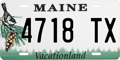 ME license plate 4718TX