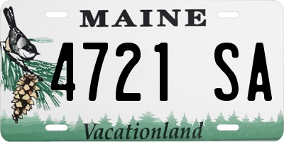 ME license plate 4721SA