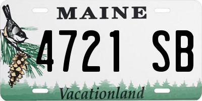 ME license plate 4721SB