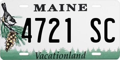 ME license plate 4721SC