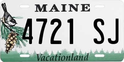 ME license plate 4721SJ