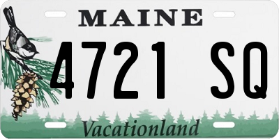 ME license plate 4721SQ