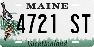 ME license plate 4721ST