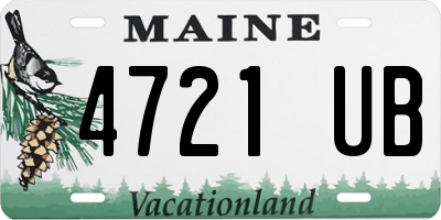 ME license plate 4721UB