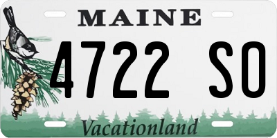 ME license plate 4722SO