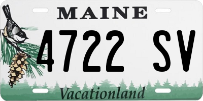 ME license plate 4722SV