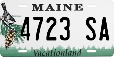 ME license plate 4723SA