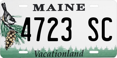 ME license plate 4723SC