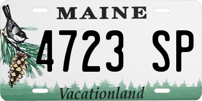 ME license plate 4723SP