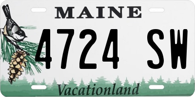 ME license plate 4724SW