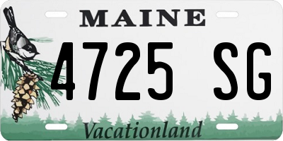 ME license plate 4725SG