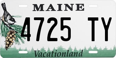 ME license plate 4725TY