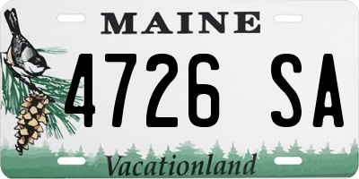 ME license plate 4726SA