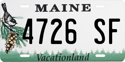 ME license plate 4726SF