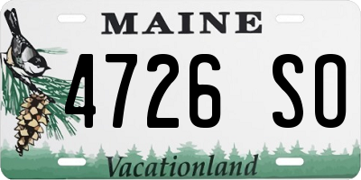 ME license plate 4726SO