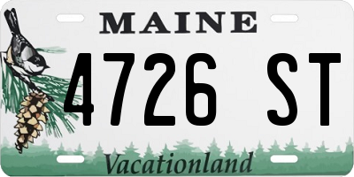 ME license plate 4726ST