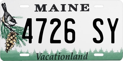 ME license plate 4726SY