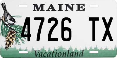 ME license plate 4726TX