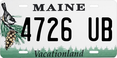 ME license plate 4726UB