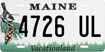 ME license plate 4726UL