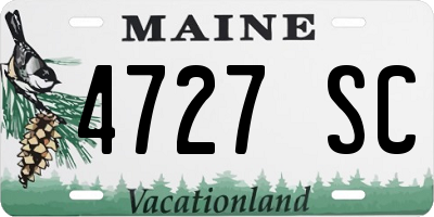 ME license plate 4727SC