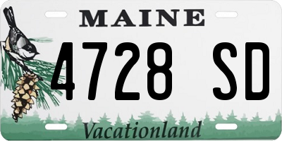 ME license plate 4728SD