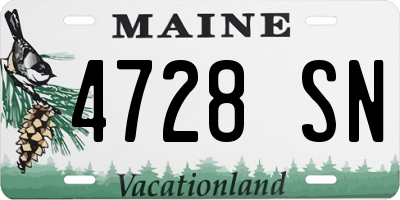 ME license plate 4728SN