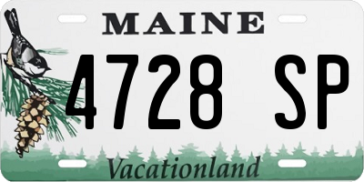 ME license plate 4728SP