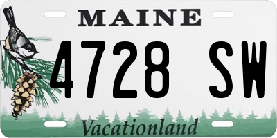ME license plate 4728SW