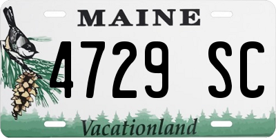 ME license plate 4729SC