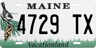 ME license plate 4729TX