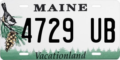 ME license plate 4729UB