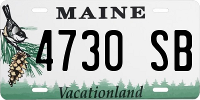 ME license plate 4730SB