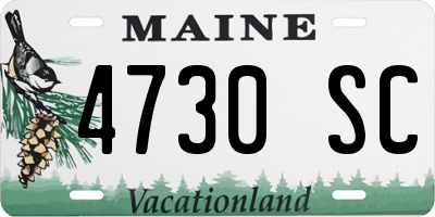 ME license plate 4730SC