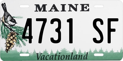 ME license plate 4731SF