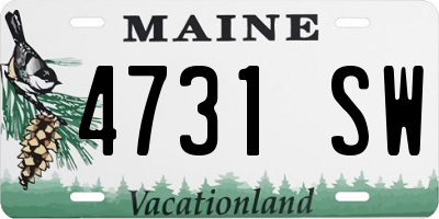 ME license plate 4731SW