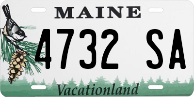 ME license plate 4732SA