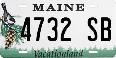 ME license plate 4732SB