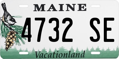 ME license plate 4732SE