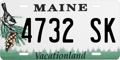 ME license plate 4732SK