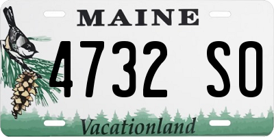 ME license plate 4732SO